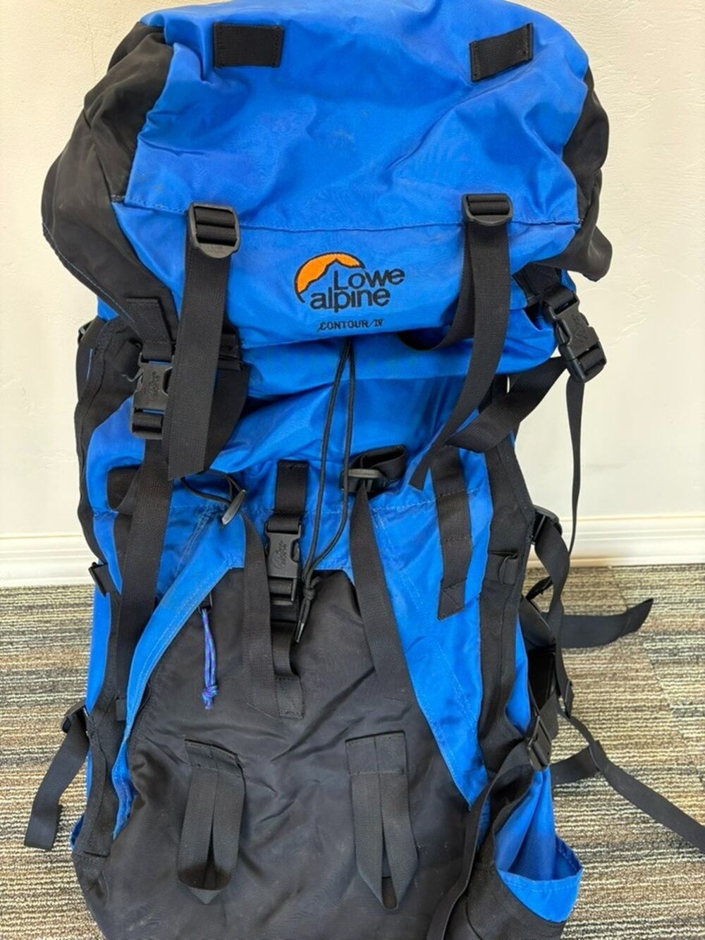 Lowe Alpine Backpack Contour IV Blue Classic 90Lx15 Hiking Frame Camping Pack